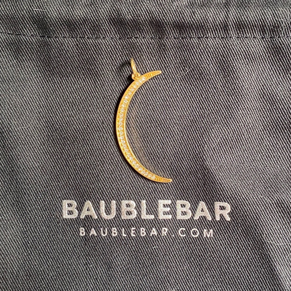 BaubleBar Crescent Moon Crystal Charm Pendant
